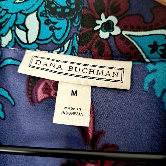Dana Buchman Button Up Paisley Print Top - Picture 3 of 8